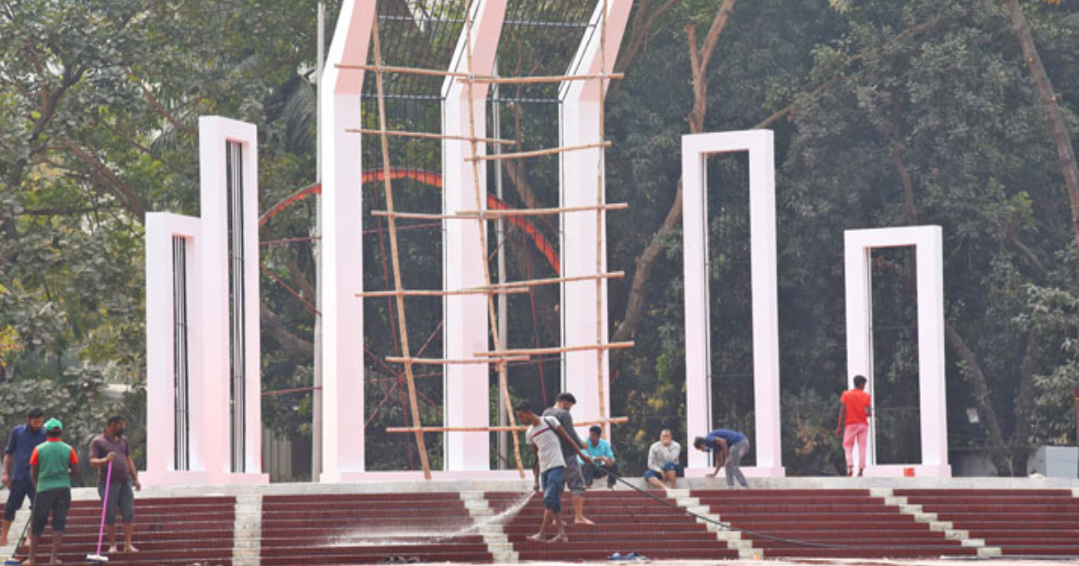 ফুলের শহিদ মিনার গিনেস বুকে রেকর্ডের হাতছানি