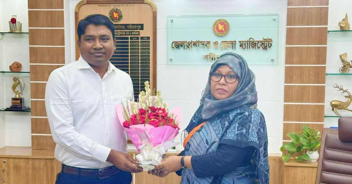 ভেদরগঞ্জে দায়িত্ব নিলেন নতুন ইউএনও আবু আবদুল্লাহ খান ডিবিএ