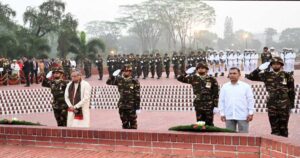 স্বাধীনতা দিবসে জাতীয় স্মৃতিসৌধে রাষ্ট্রপতি ও প্রধানমন্ত্রীর শ্রদ্ধা