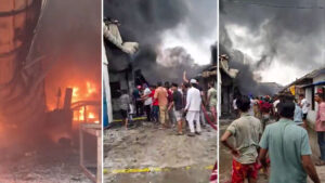 রাজধানীতে গ্যাসলাইট কারখানায় আগুন